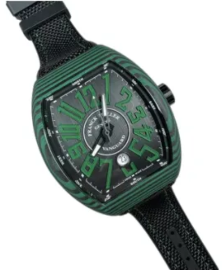 Buy Franck Muller V 45 SC DT CARVR NR Green Numerals Replica Watch for sale Cheap Price